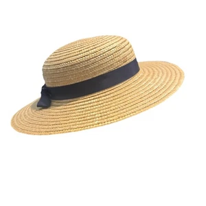 Vintage Kangol Straw Boater Hat 100% Straw 90's Regatta Sun hat - Picture 1 of 8