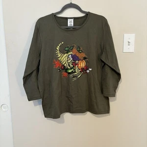 Neu mit Etikett Thanksgiving Herbst Damenshirt Größe Large - Bild 1 von 4