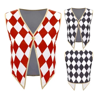 Mujeres Circo Ringmaster Disfraz Cuello en V Botón Dobladillo Irregular Chaleco Chaleco Chaleco Foto 1 de 3