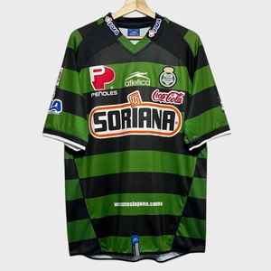 Vtg Atletica Santos Laguna 2007/08 Green Black Away Soccer Jersey Shirt Large L - Picture 1 of 4
