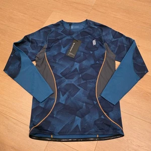 Second Skin Compression Long Sleeve Top Mens XL Blue Quatroflx Geometric NWT - Picture 1 of 9