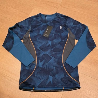 Second Skin Compression Long Sleeve Top Mens XL Blue Quatroflx Geometric NWT - Image 1 of 4