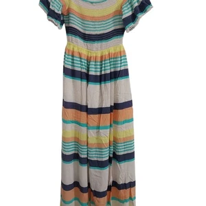 Altar'd State Womens Size S Striped Maxi Dress with Ruffled Sleeves - Picture 1 of 5