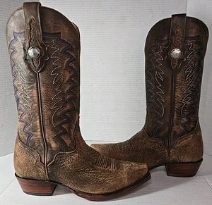 Größe 8 El Dorado ED 1148 Handgefertigte Brandy Schulter Westernstiefel Leder Herren - Bild 1 von 12