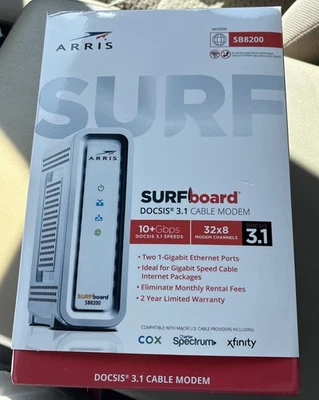 ARRIS SURFboard SB8200 DOCSIS 3.1 10 Gbps Cable Modem - New in box - Image 1 of 3