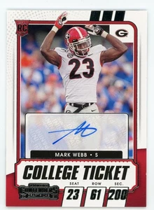 2021 Panini Contenders Draft Mark Webb Auto Autograph #248 Georgia - Picture 1 of 1