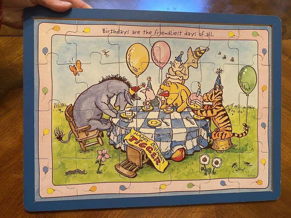 Rompecabezas de madera vintage Schylling Disney clásico Winnie the Pooh 24 piezas Foto 1 de 4