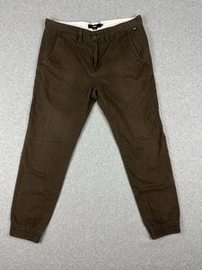 Vans Mens Cuffed Jogger Chino Pants Size 34 W36" Brown Street Skate Wear Zip Fly - Bild 1 von 14