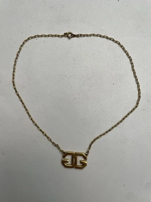 GIVENCHY GG Tono Dorado Logo Cadena Collar Pulsera Vintage Chocker Accesorio Foto 1 de 4
