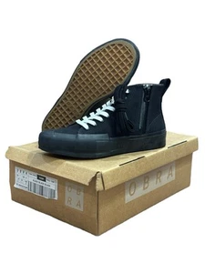NIB Men’s OBRA Terra Canvas Black High Top Full Cap Sneakers MSRP $130 - Picture 1 of 9