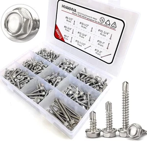 410 Stainless Steel Self Tapping TEK Screws Assortment,#8#10#12 Hex Head Self... - Picture 1 of 6
