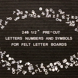 Felt Letter Board Letters Only - 246 246 1/2" White Letters, pre-cut,  - Picture 1 of 5