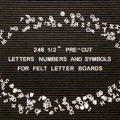 Felt Letter Board Letters Only - 246 246 1/2" White Letters, pre-cut,  - Image 1 of 4