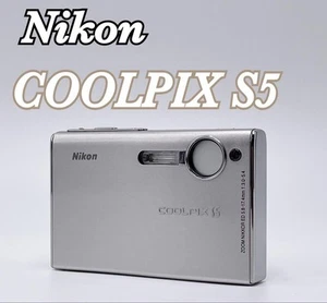 NIKON COOLPIX S5 Compact Digital Camera Silver With Battery Made In Korea Used - Picture 1 of 16