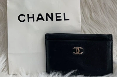 Chanel Mujer Tarjetero Cuero Negro Marca Coco Portatarjetas de Visita 8.5x11.8cm  Foto 1 de 4