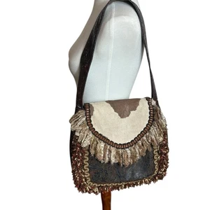 Wild West Collection By Lynnette Furr Fringe Hobo Bag Tooled Shoulder Bag - Picture 1 of 10