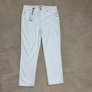 PAIGE Jacqueline Straight Leg Jeans Size 32 Optic White Denim Ankle Length New - Picture 1 of 10