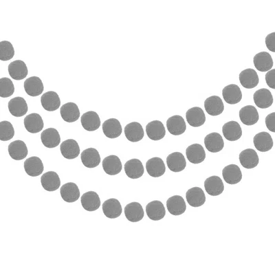 3Pcs Pom Pom Garland Balls 6.5ft Decorative Garland for Party Gray - Изображение 1 из 4