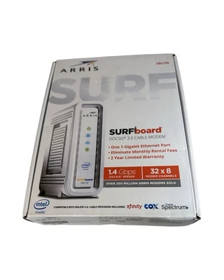 ARRIS SURFboard SB6190 DOCSIS 3.0 32 x 8 Gigabit Cable Modem White NEW - Image 1 of 3