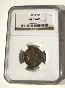 1993-P Jefferson Nickel 5C NGC MS65 6FS - Picture 1 of 2