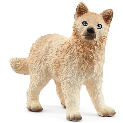 Schleich Arctic Wolf Cub Figurine Realistic Wild Animal Model Toy Collectible
