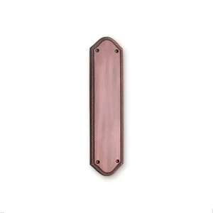 Protector de puerta en forma de diseño con cuerda de bronce envejecido para puerta de dedo placa de empuje - Imagen 1 de 11