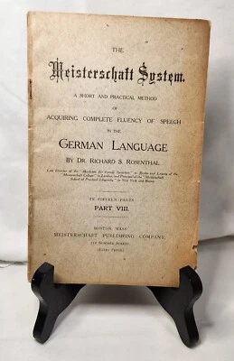 1800s Meisterschaft System German Language by Rosenthal Fluency Speech Booklet - Image 1 of 4
