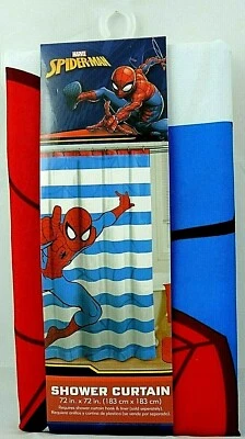 Занавеска для душа Marvel Spiderman 100% полиэстер 72X72 новая бесплатная доставка на следующий день - Изображение 1 из 4