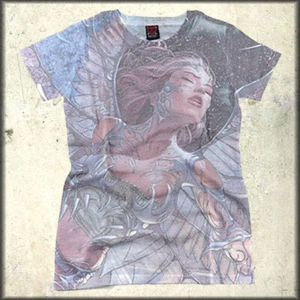 Iron Fist Night Glider Flying Angel Anime Damen kurzes T-Shirt weiß $ 45 NEU L - Bild 1 von 2