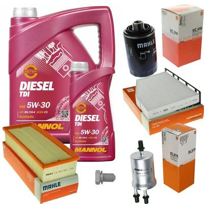 MAHLE Inspección Set 6 L MANNOL Diesel TDI 5W-30 Para Audi A3 1.8 TFSI 2.0 VW - Imagen 1 de 4