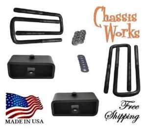 1996-2019 Chevy Express GMC Savana 2500 3500 3" Lift Blocks Kit 12" U-Bolts - Bild 1 von 2
