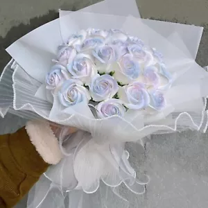 Scented Soap Flower Bouquet with Gradient Roses Ribbon | Wedding Bouquet Formal - Picture 1 of 3