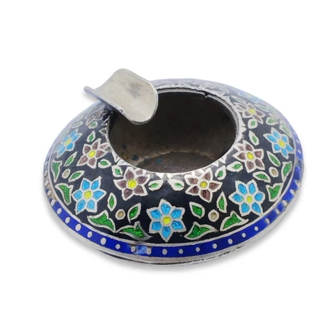 Vintage ashtray  cigaret sterling Silver 925 &Enamel  Cigarette holder Cover