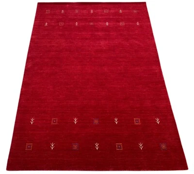Gabbeh Teppich Rot 100% Wolle Orientteppich Handgewebt  Loom Brücke G543 T6 - Bild 1 von 4