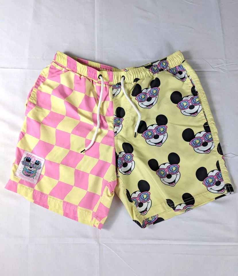 Neff x Disney Mickey Mouse Checkered Swim Trunks Shorts Men's Small - Image 1 of 4
