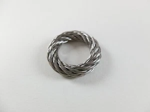 BOTTEGA VENETA Cord twisted Sterling silver round ring 7 US / 15 IT authentic - Picture 1 of 8