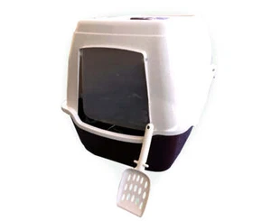 Portable Hooded Cat Toilet Litter Box Tray House With Handle and Scoop - Picture 1 of 7