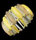 Vintage Western Germany Yellow Clear  Lucite Bracelet Memory Wire