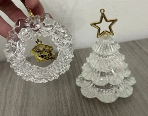 Corona de árbol adornos navideños vintage de cristal - Imagen 1 de 6