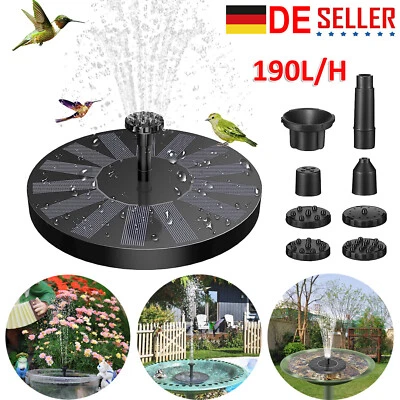 Solar Pumpe Teichpumpe Springbrunnen Wasserspiel Zierbrunnen Fontäne Schwimmende - Bild 1 von 4