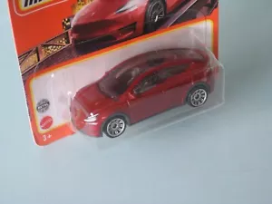 Matchbox Tesla Model Y Met Red 70mm Toy Model Car in Blister Pack EV - Picture 1 of 2