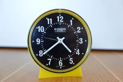 Blessing  Alarm - Vintage Reisewecker mechanischer Wecker   70er Jahre   Gelb - Bild 1 von 4