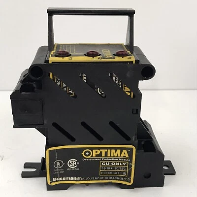Lote de 3 módulos de protección contra sobrecarga Bussman Optima OPM-CC 30A 600V ~ Usado limpio ~ Foto 1 de 4