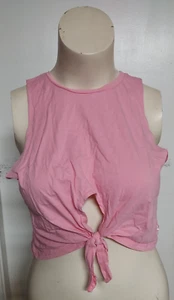 Aqua Addict Jrs Crop Top Tank Pink Knot Front size L Summer Retro #MOD - Picture 1 of 3