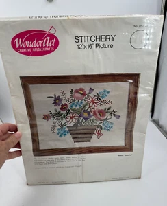 WonderArt Handstickerei Hefterei Kit Bountiful Korb 05111 USA 16" x 12" - Bild 1 von 7