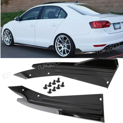 For Volkswagen Jetta Sport Black Rear Bumper Side Diffuser Splitter Spats Foto 1 de 4