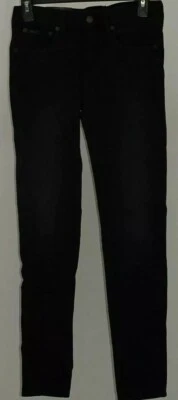 Pantalones de mezclilla ajustados Polo Ralph Lauren negros de terciopelo para niñas grandes 10 PANTALONES DE VACACIONES USADOS EN EXCELENTE ESTADO $98 Foto 1 de 4