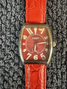 Chicos Womens Watch Red band and dial new battery - Picture 1 of 4