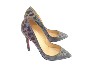 Christian Louboutin Pigalle 120 Gold/Silver Leopard Lame ~ UK 2 / EU 35 / US 5 - Picture 1 of 12