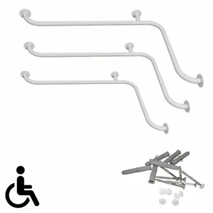 Asa de sujeción Manija de ángulo de baño con guía de barra horizontal blanca DN32 - Imagen 1 de 11